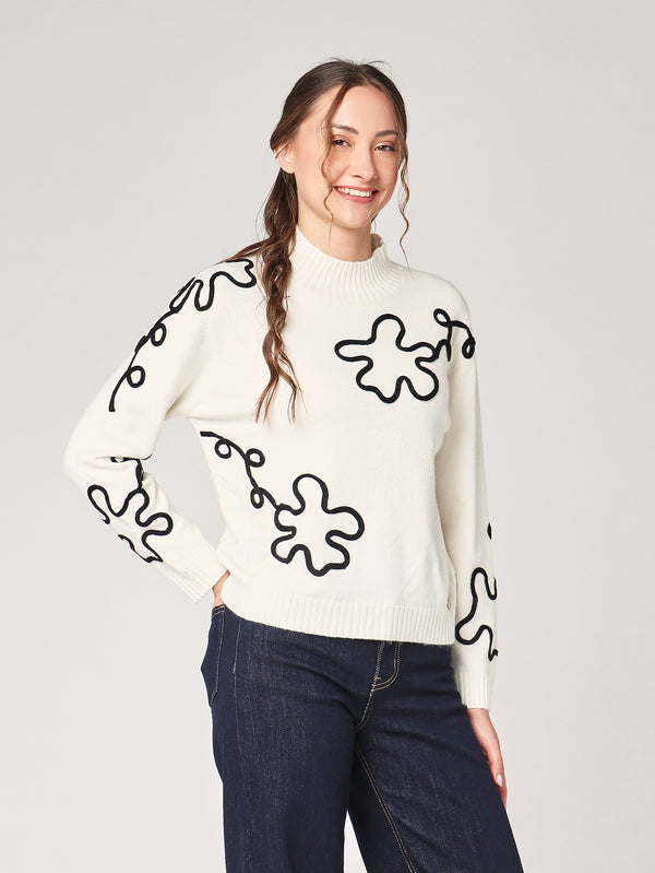 Maglia con ricamo davanti