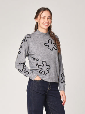 Maglia con ricamo davanti