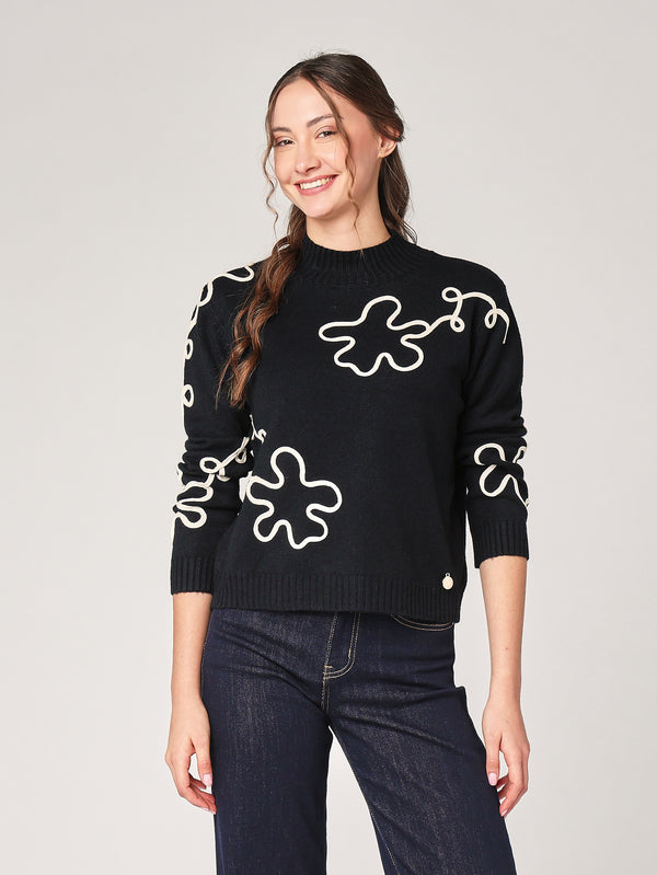 Maglia con ricamo davanti