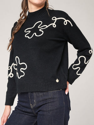 Maglia con ricamo davanti