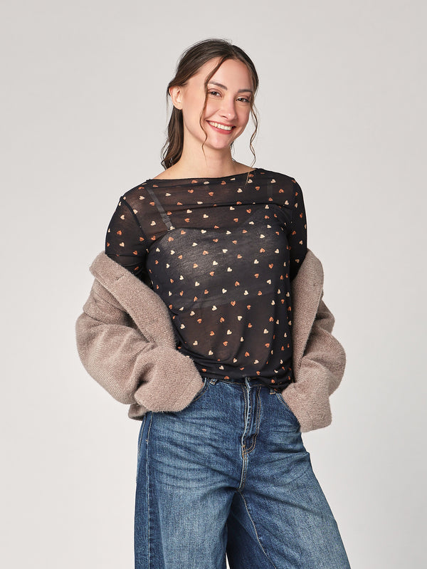 Maglia cashmere cuoricini