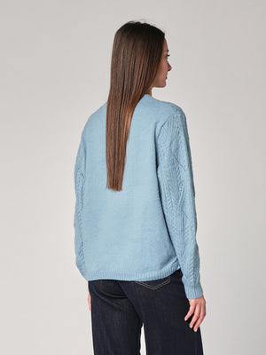 Maglia girocollo con trecce