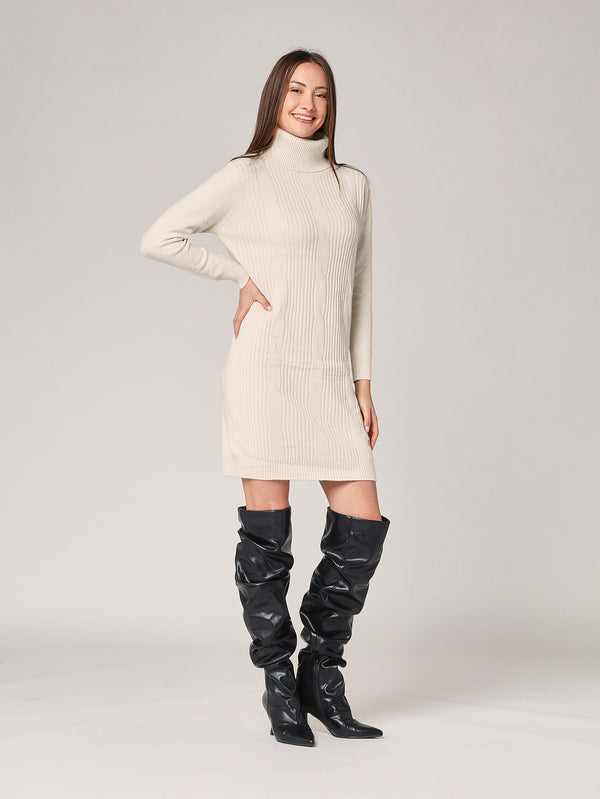 Abito maglia con trecce