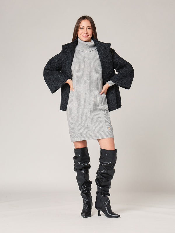 Abito maglia con trecce