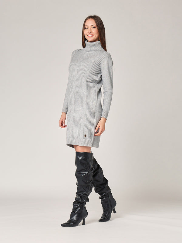 Abito maglia con trecce