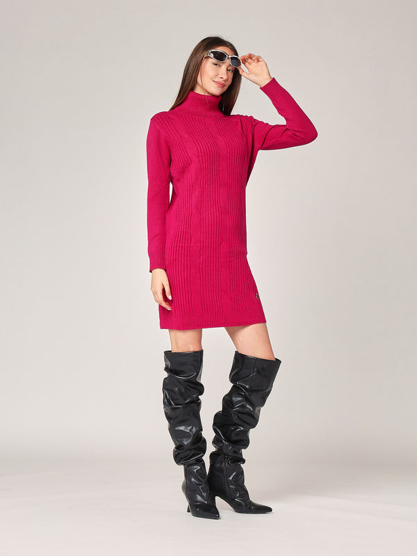 Abito maglia con trecce