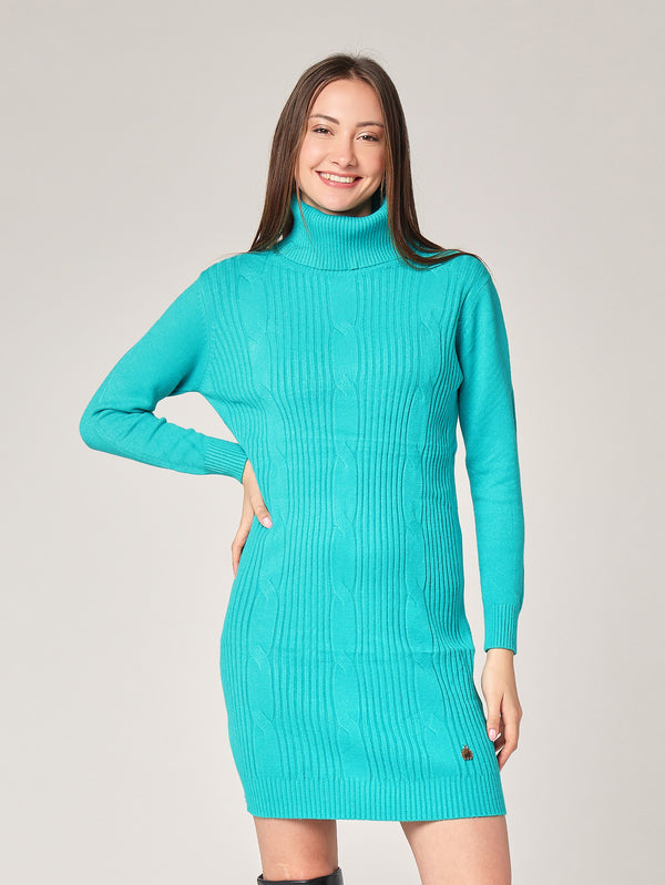 Abito maglia con trecce