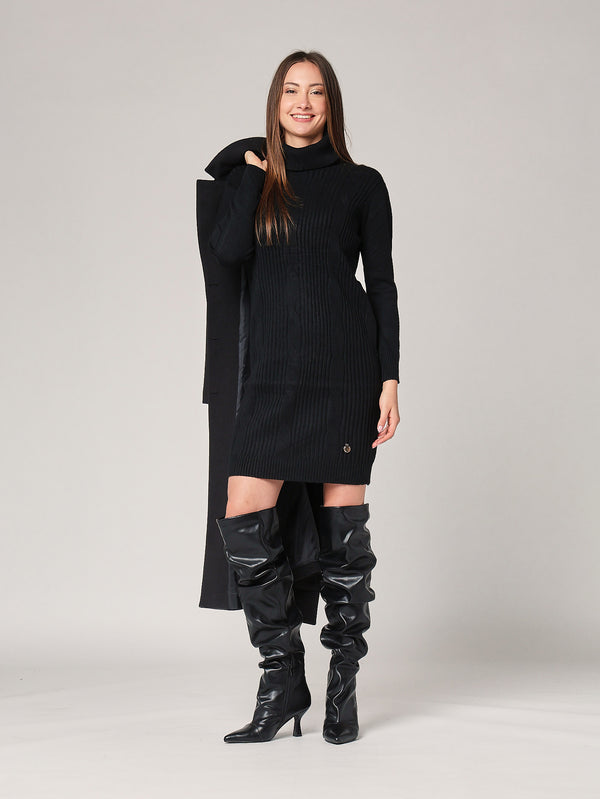 Abito maglia con trecce