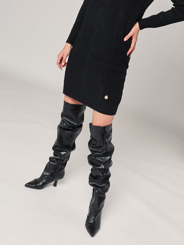 Abito maglia con trecce