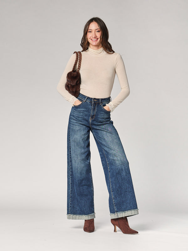 Dolcevita cashmere con pizzo