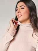 Dolcevita cashmere con pizzo