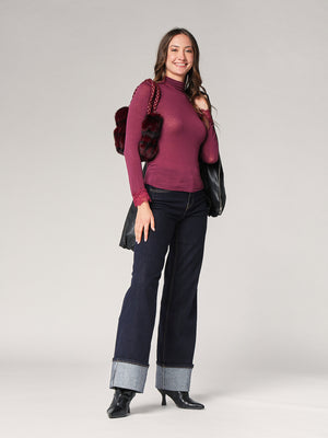 Borsa pelliccia mani trecce