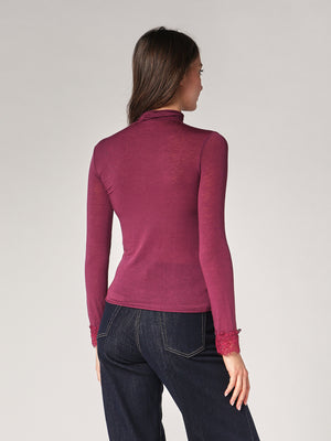 Dolcevita cashmere con pizzo