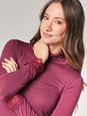 Dolcevita cashmere con pizzo