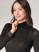 Dolcevita cashmere con pizzo