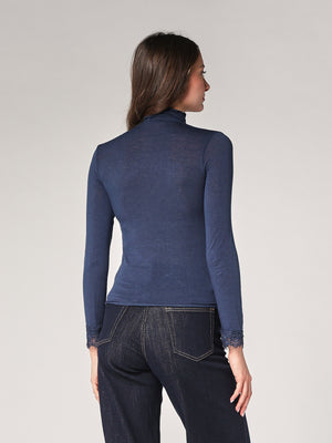 Dolcevita cashmere con pizzo