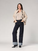 Maglia cashmere collo V pizzo