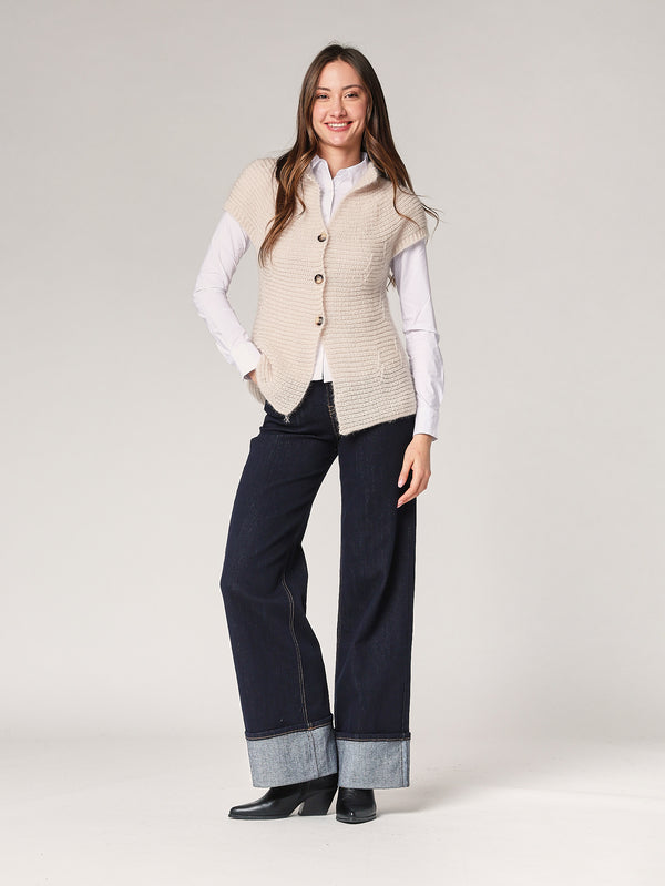 Gilet maglia due bottoni