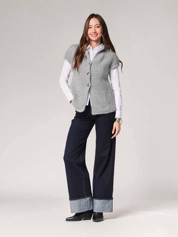 Gilet maglia due bottoni