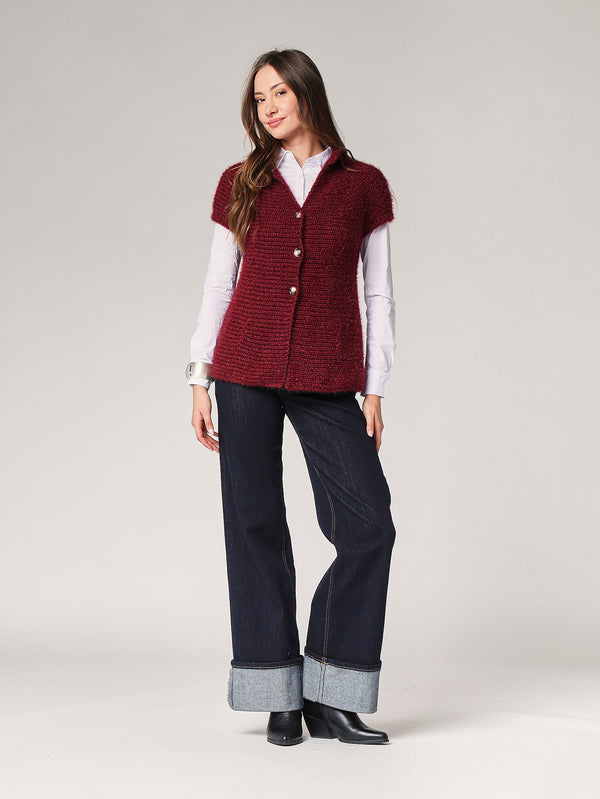 Gilet maglia due bottoni