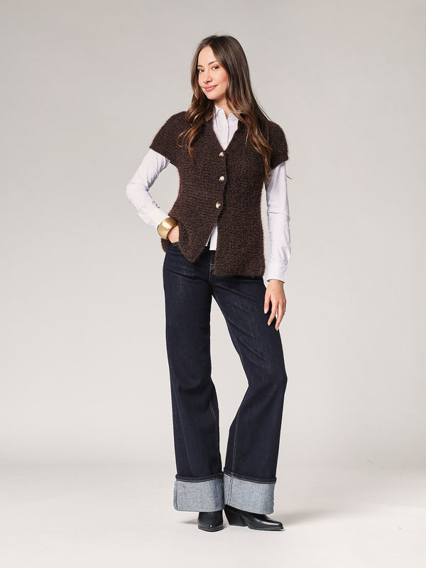 Gilet maglia due bottoni