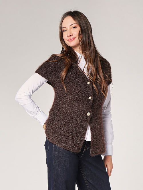 Gilet maglia due bottoni