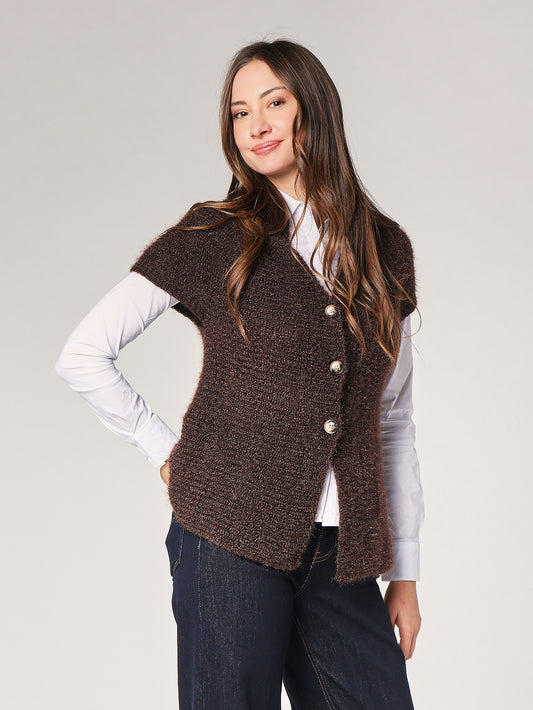 Gilet maglia due bottoni