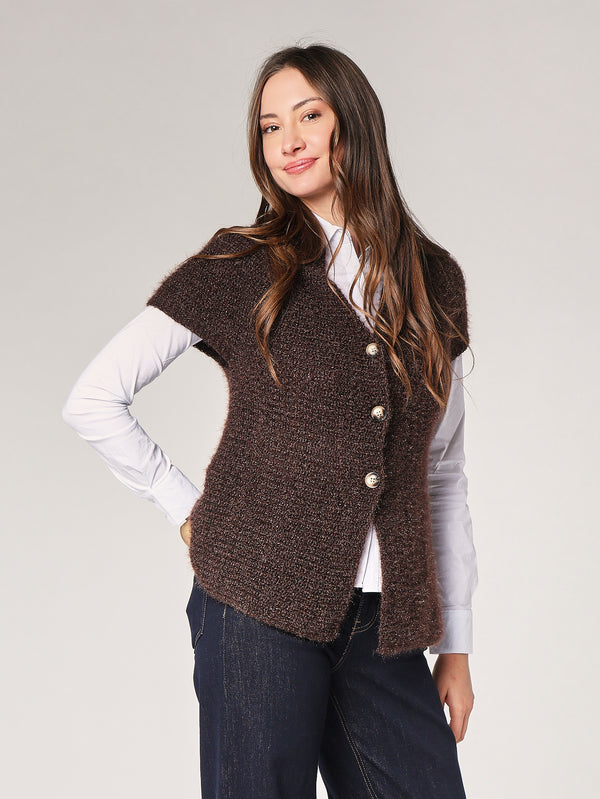 Gilet maglia due bottoni