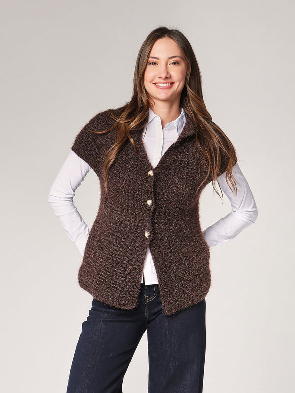 Gilet maglia due bottoni