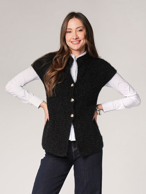 Gilet maglia due bottoni