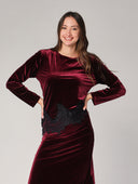 Maglia velluto con pizzo