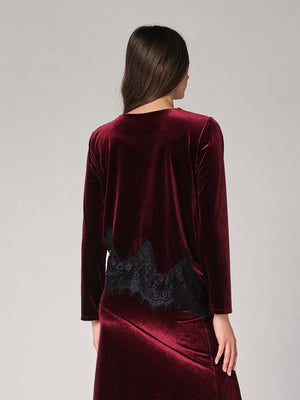 Maglia velluto con pizzo