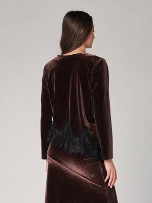 Maglia velluto con pizzo