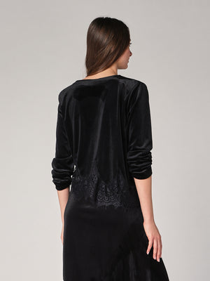 Maglia velluto con pizzo