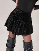 Minigonna plisse paillettes