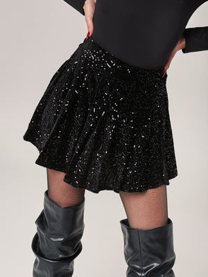 Minigonna plisse paillettes