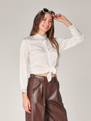 Camicia raso collo strass