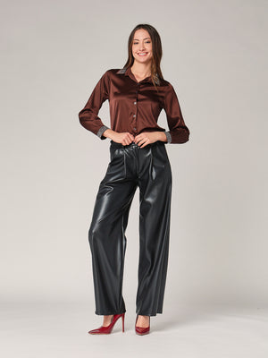 Camicia raso collo strass