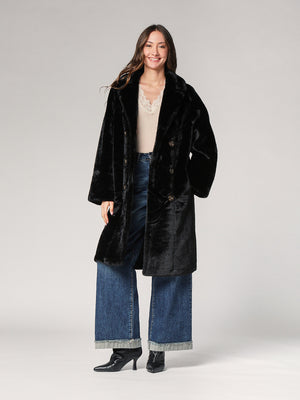 Pelliccia doppiopetto lunga