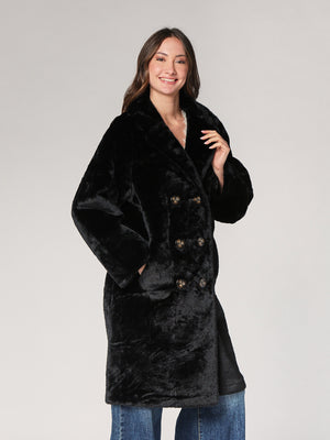 Pelliccia doppiopetto lunga