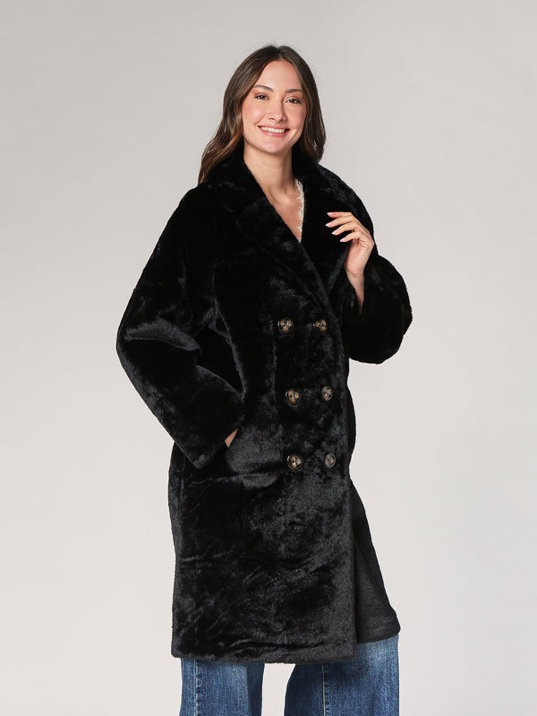 Pelliccia doppiopetto lunga