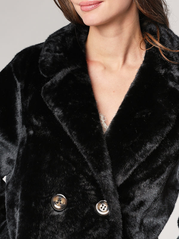 Pelliccia doppiopetto lunga