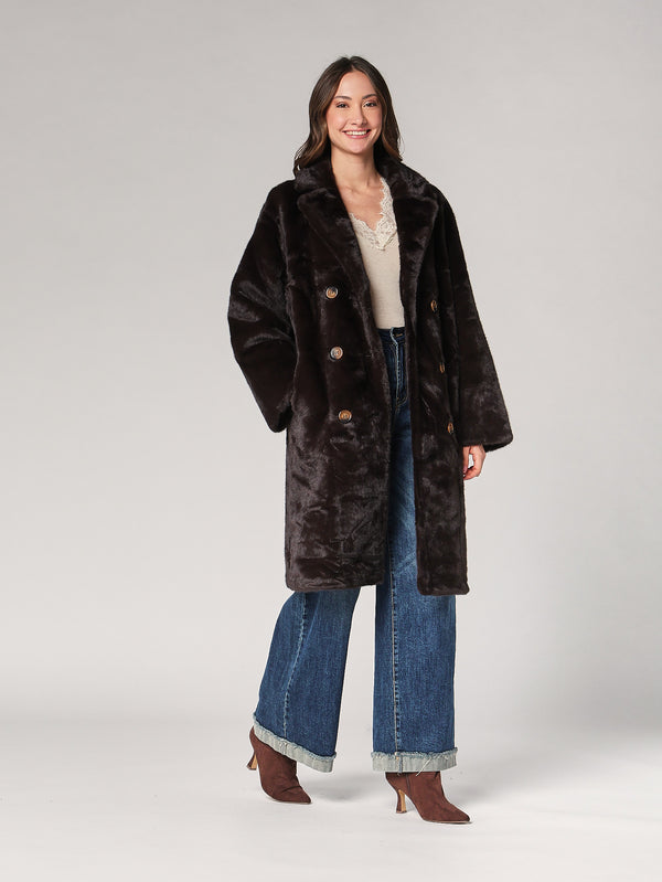 Pelliccia doppiopetto lunga