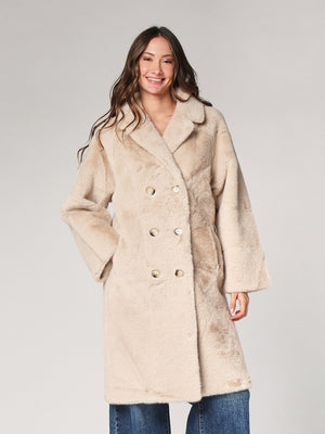 Pelliccia doppiopetto lunga