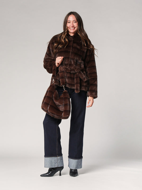 Borsa pelliccia con tracolla