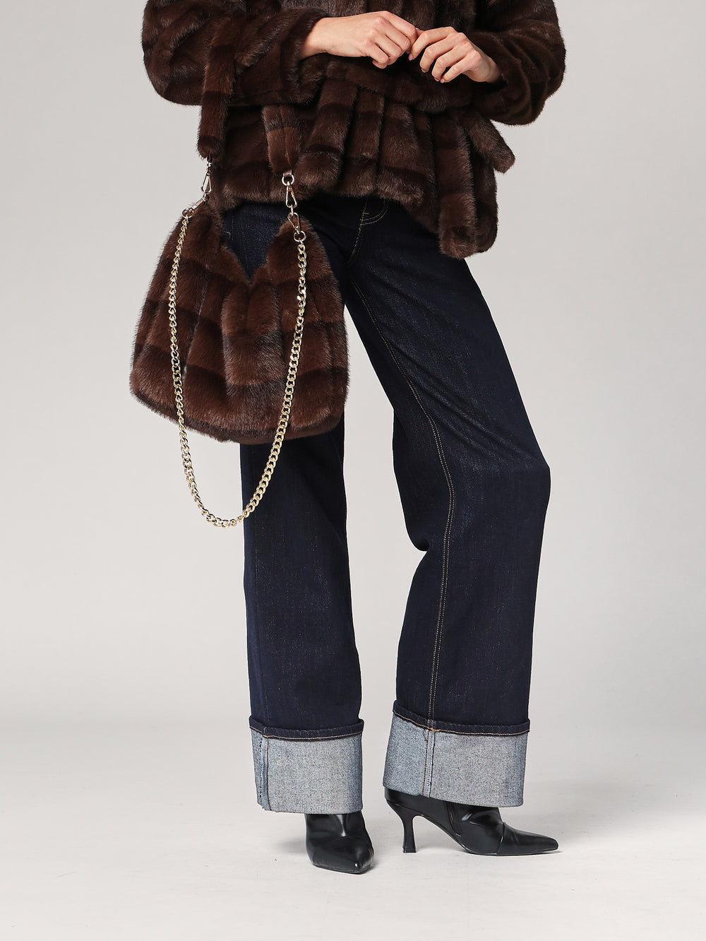 Borsa pelliccia con tracolla