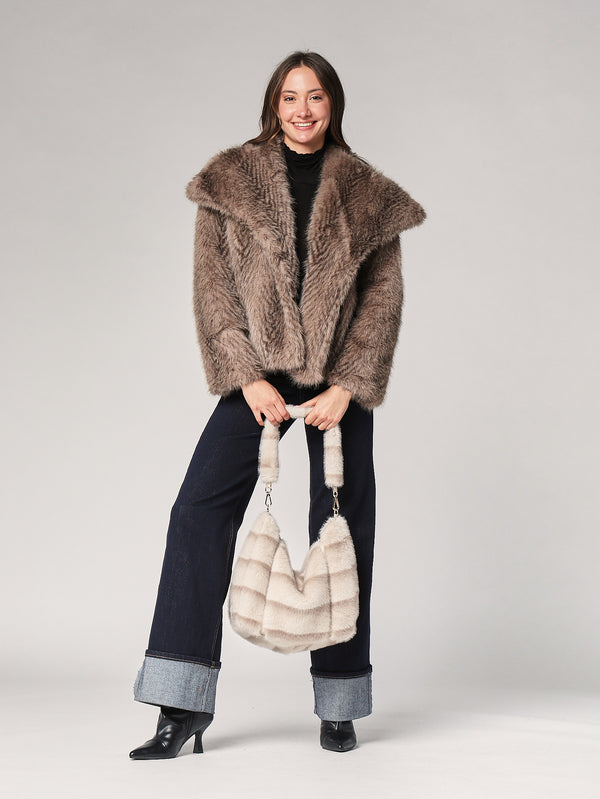 Borsa pelliccia con tracolla