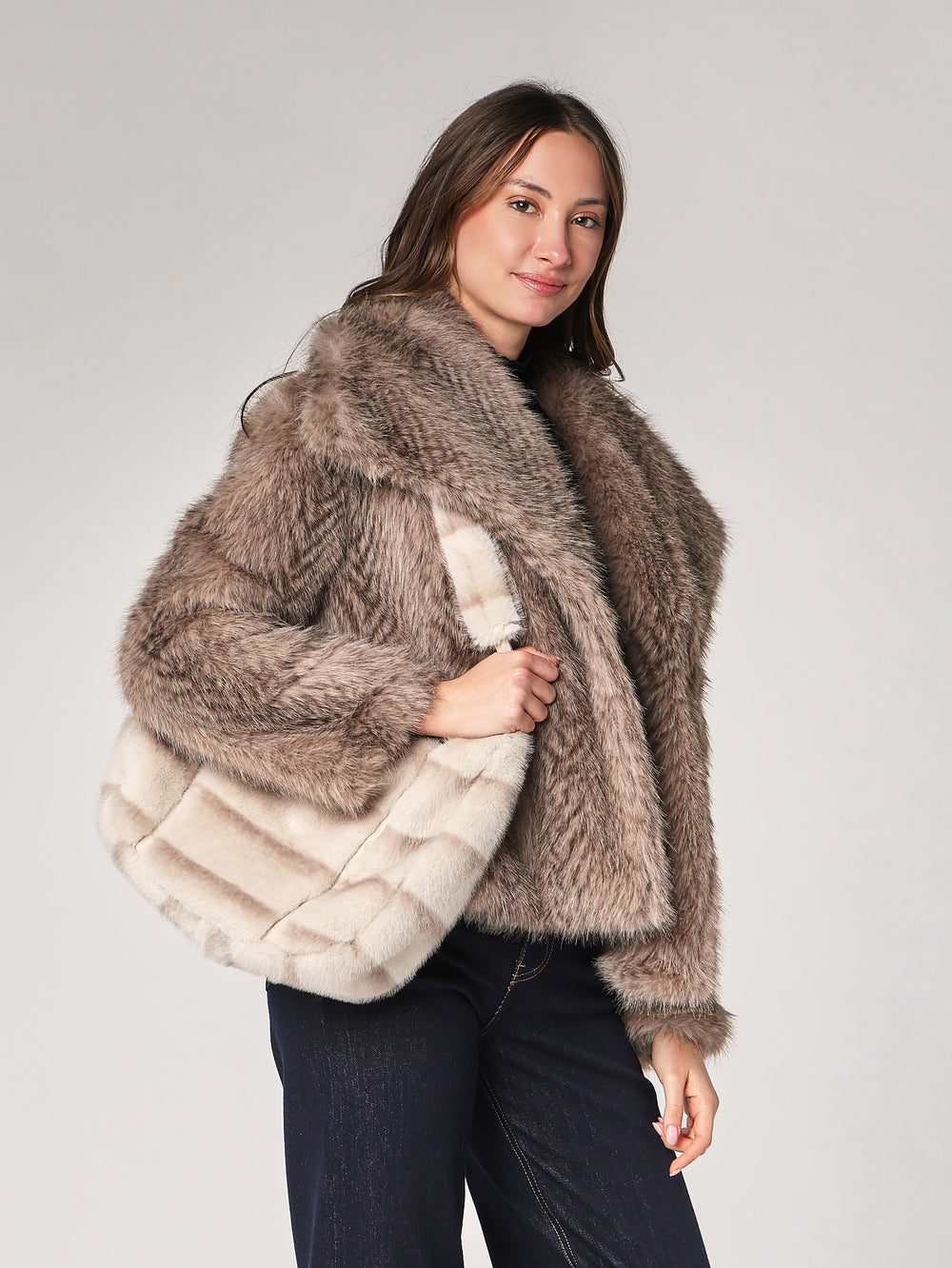 Borsa pelliccia con tracolla