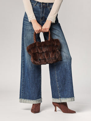 Borsa pelliccia mani trecce