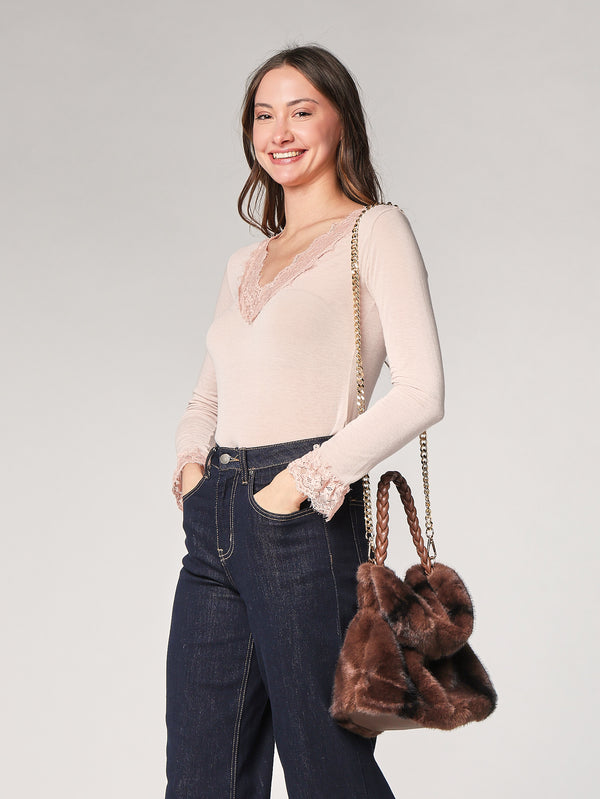 Borsa pelliccia a mano